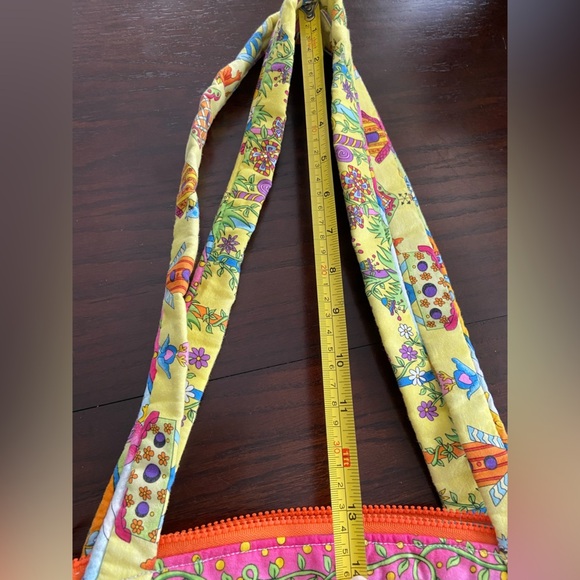 Colorful Bird & Flower Handmade Purse Whimsical Quilted Cotton - Picture 11 of 11